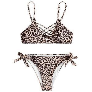 Strap Floral Print Criss Cross Bikini Set-Multi Cl